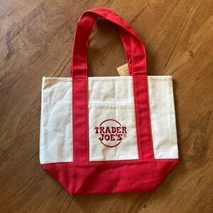 Trader Joe’s Red and Cream Mini Tote Bag